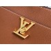 Louis Vuitton Lock and Walk Bag in Brown Grained Leather M24165