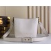 Louis Vuitton Lock and Walk Bag in White Grained Leather M24638