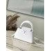 Louis Vuitton Capucines East-West Mini Bag in White Leather M23956