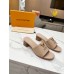 Louis Vuitton LV Capri Mules 45mm in Galet Leather