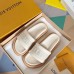 Louis Vuitton LV Bliss Comfort Mules in White Canvas with Leather