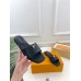 Louis Vuitton LV Capri Slides in Black Calfskin