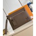 Louis Vuitton Takeoff Pouch in Mocha LV Aerogram Leather M11485