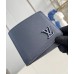 Louis Vuitton Multiple Wallet in Navy Blue LV Aerogram Leather M11531