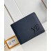 Louis Vuitton Multiple Wallet in Navy Blue LV Aerogram Leather M11531