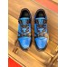 Louis Vuitton Men's LV Trainer Sneakers In Blue Monogram Leather