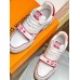 Louis Vuitton Men's LV Trainer Sneakers In White/Red Calfskin