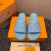 Louis Vuitton Jumbo Flatform Mules In Blue Monogram Lambskin