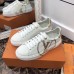 Louis Vuitton White Time Out Sneakers with Gold LV Circle