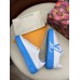 Louis Vuitton White Time Out Sneakers with Blue Outsole