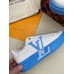 Louis Vuitton White Time Out Sneakers with Blue Outsole