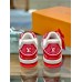 Louis Vuitton Men's LV Trainer Sneakers In White/Red Leather