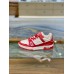 Louis Vuitton Men's LV Trainer Sneakers In White/Red Leather