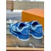 Louis Vuitton Men's LV Trainer Sneakers In Blue Leather