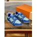 Louis Vuitton Men's LV Trainer Sneakers In Blue Leather