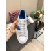 Louis Vuitton White Time Out Sneakers with Blue Printed