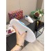 Louis Vuitton White Time Out Sneakers with Blue Printed