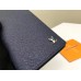 Louis Vuitton Brazza Wallet In Navy Taiga Leather M30292