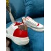 Louis Vuitton Charlie Sneakers In White Leather With Red Detail
