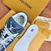 Louis Vuitton Men's LV Trainer Sneakers In Blue Monogram Denim
