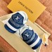 Louis Vuitton Men's LV Trainer Sneakers In Blue Denim with Leather