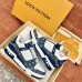 Louis Vuitton Men's LV Trainer Sneakers In Blue Denim with Leather