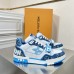 Louis Vuitton Men's LV Trainer Sneakers In Blue Denim with Mesh