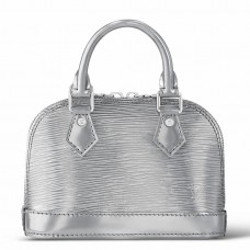 Louis Vuitton Alma Nano Bag In Silver Epi Leather M82682