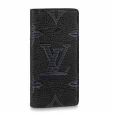 Louis Vuitton Brazza Wallet In Taurillon Shadow Leather M80042