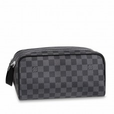 Louis Vuitton Dopp Kit Toilet Pouch In Damier Graphite Canvas N40127
