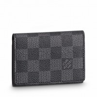 Louis Vuitton Enveloppe Carte De Visite In Damier Graphite Canvas N63338