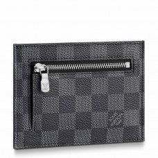 Louis Vuitton ID Card Holder In Damier Graphite Canvas N60378