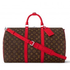 Louis Vuitton Keepall Bandouliere 50 Bag in Monogram Macassar Canvas M46769