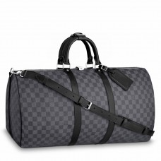 Louis Vuitton Keepall Bandouliere 55 Bag In Damier Graphite Canvas N41413