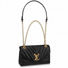 Louis Vuitton LV New Wave Chain MM Bag In Black Leather M58552