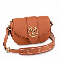 Louis Vuitton LV Pont 9 Soft MM Bag In Brown Grained Leather M58968