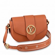Louis Vuitton LV Pont 9 Soft MM Bag In Brown Grained Leather M58968
