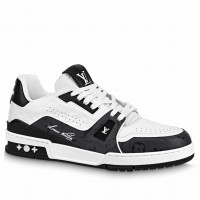 Louis Vuitton Men's LV Trainer Sneakers in Mini Monogram-embossed Leather