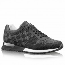 Louis Vuitton Men's Run Away Sneakers In Damier Textile