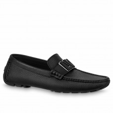 Louis Vuitton Monte Carlo Moccasin In Black Grained Leather