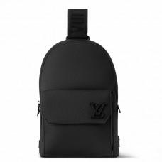 Louis Vuitton Pilot Slingbag in Black LV Aerogram Leather M23736
