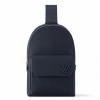Louis Vuitton Pilot Slingbag in Navy Blue LV Aerogram Leather M11601