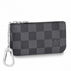 Louis Vuitton Pochette Cle In Damier Graphite Canvas N60155