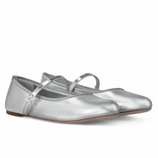 Louis Vuitton Romy Flat Ballerinas in Silver Metallic Lambskin
