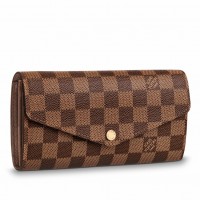 Louis Vuitton Sarah Wallet In Damier Ebene Canvas N63209