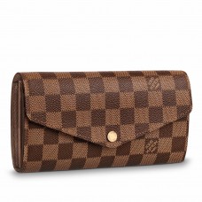 Louis Vuitton Sarah Wallet In Damier Ebene Canvas N63209