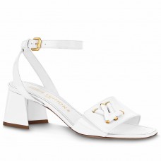 Louis Vuitton Shake Sandals 55mm In White Patent Calfskin