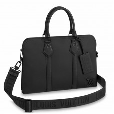 Louis Vuitton Takeoff Briefcase In Black Aerogram Leather M59159