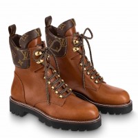 Louis Vuitton Territory Flat Ranger Boots In Brown Calfskin