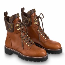 Louis Vuitton Territory Flat Ranger Boots In Brown Calfskin